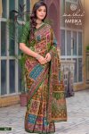 Ambika Vol 8 By Kashvi Chocolate Printed Glass Work Saree 